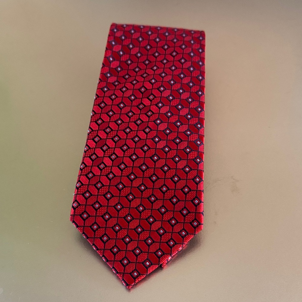 Jos. A. Bank Red Geometric Men's Tie